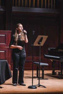 Female vocalist in performance