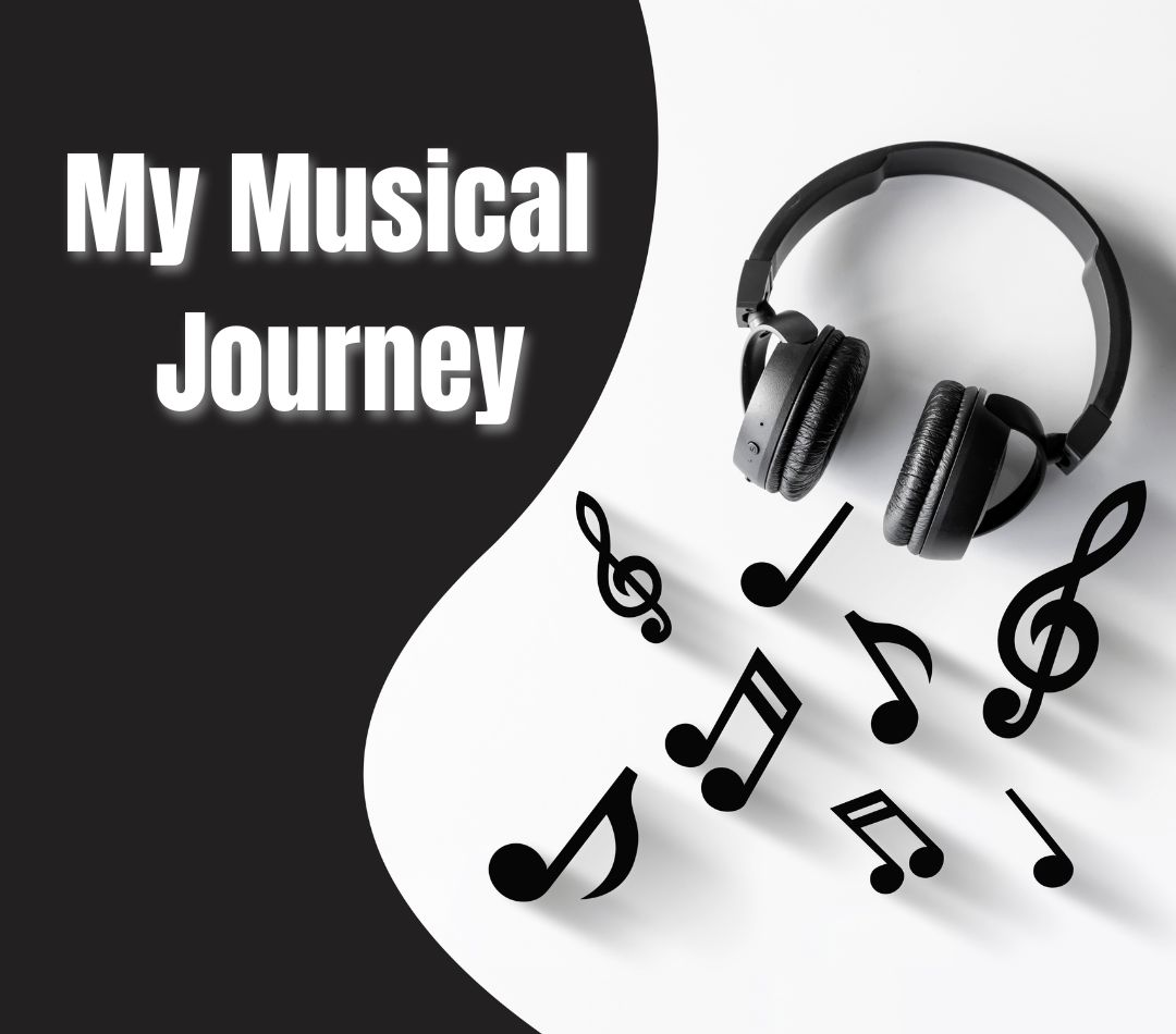 headphones with musical notes